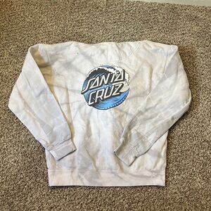 Santa Cruz Skateboards Men's Blue and White Tie Dye Hoodie